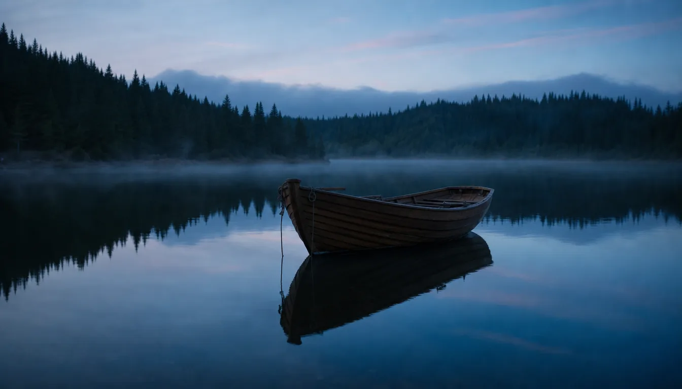 Startbild zu Prompt C — See-Boot in der blauen Stunde