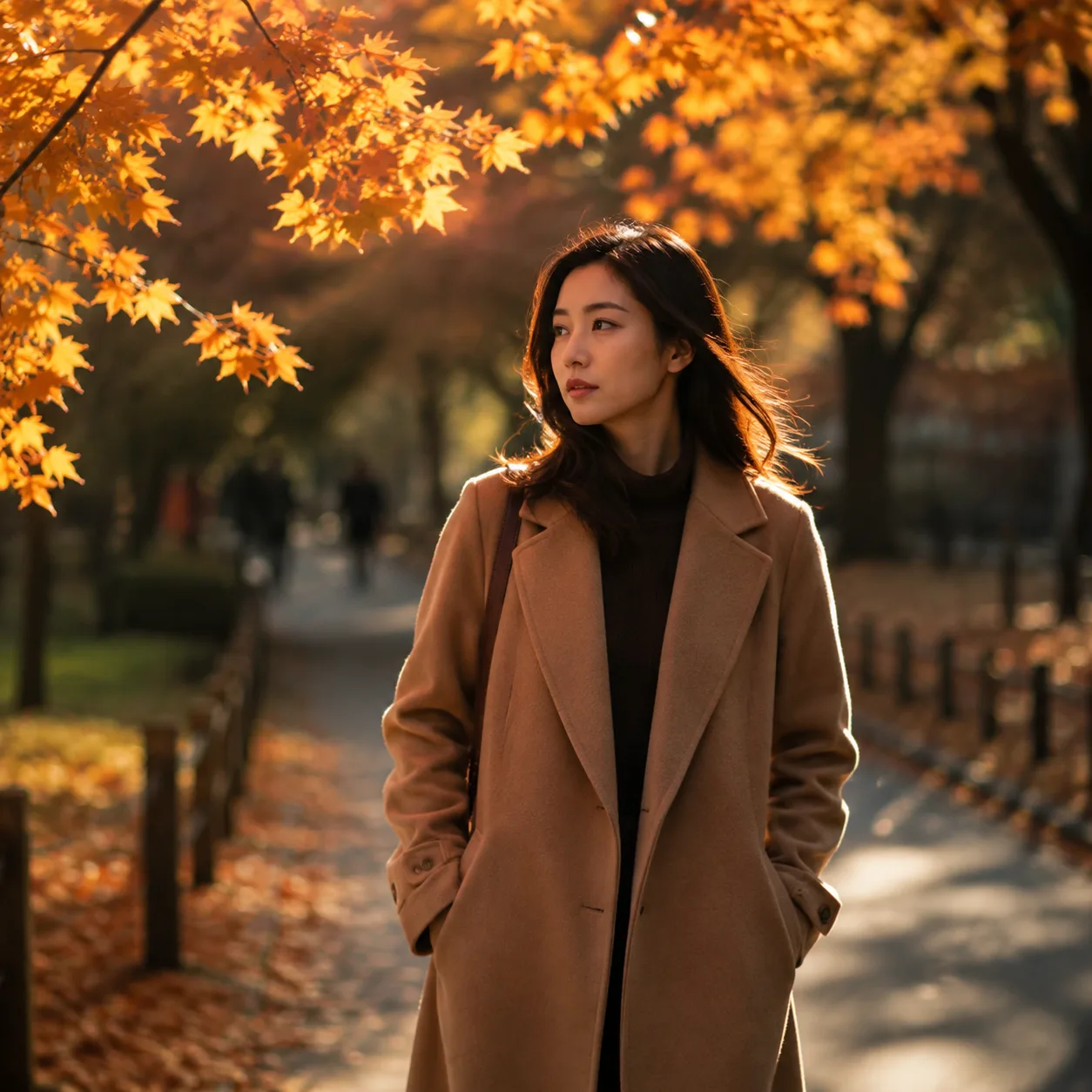 Specific prompt result — autumn Tokyo park portrait