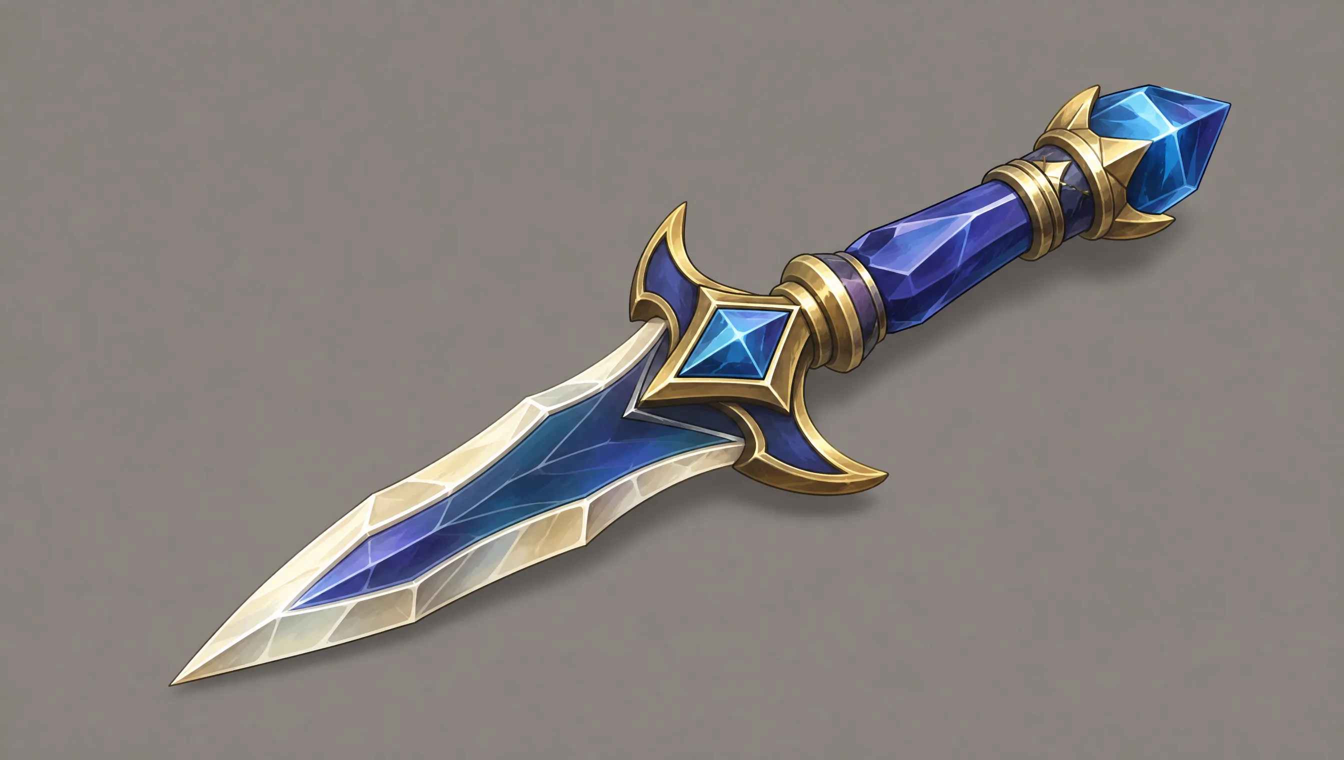 Isometric crystal-hilt dagger game prop